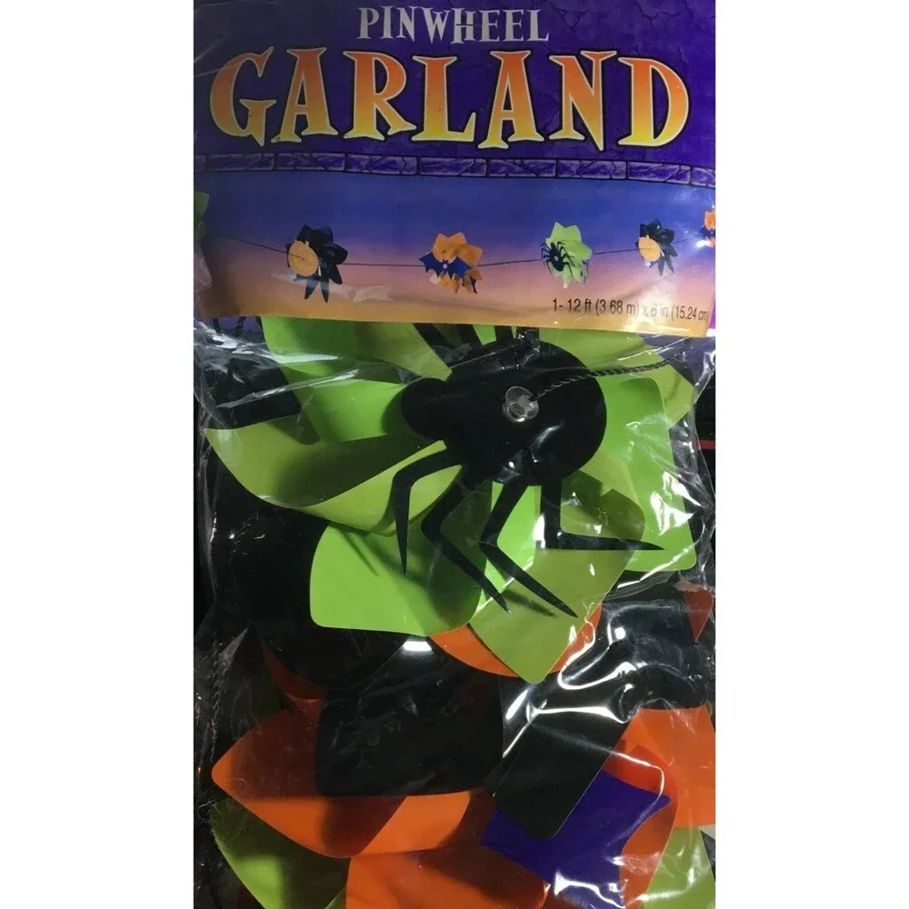PINWHEEL GARLAND SPIDER One 12ft Garland Multicolored￼
